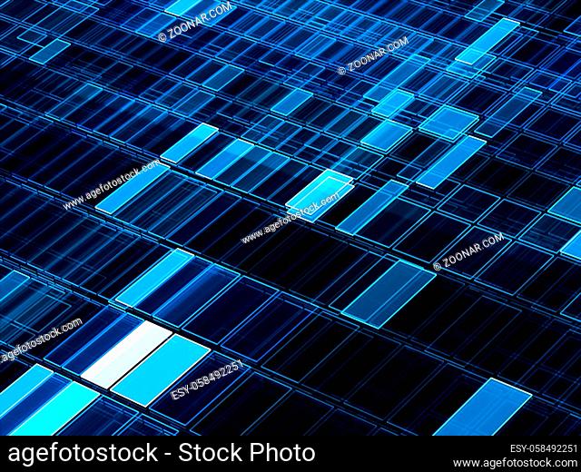 Abstract diagonal rectangle grid - computer-generated image. Simple sci-fi or inforvation technology backdrop. Digital art for web design, posters, banners