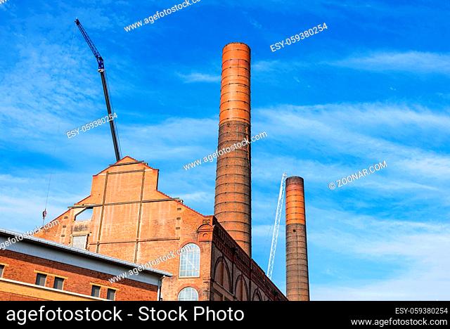 Battersea power station isolated with blue sky