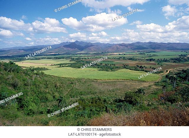 Valle de los Ingenios. Sugar mills, cane fields. Landscape