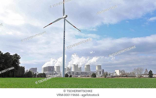 Brown coal power plant Jänschwalde in Brandenburg, Germany, Europe