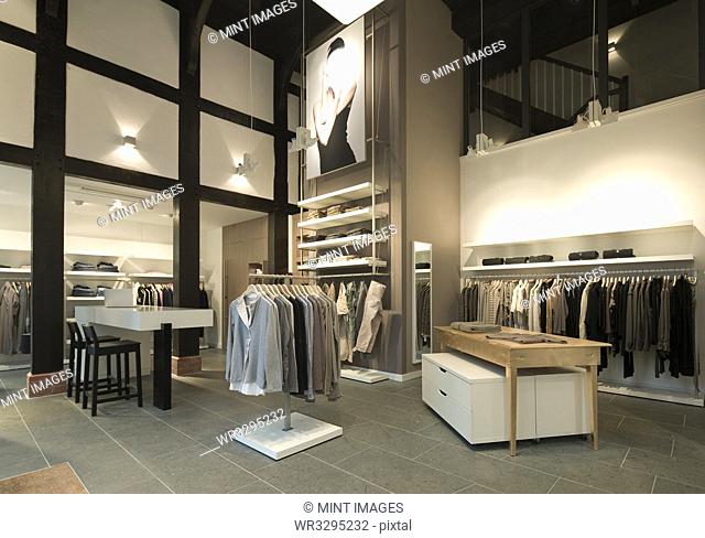 Clothes for sale in modern store