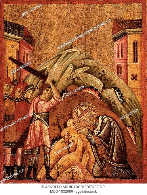 Saint Verano full length between two angels and six stories of his legend, by Unknown Artist from Pisa, 1270, 13th Century, tempera on board