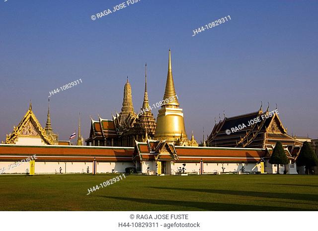 Thailand, Asia, Bangkok town, city, King palace, Phra Borom maharaja Wang, Wat Phra Kaeo, temple, palace, construction