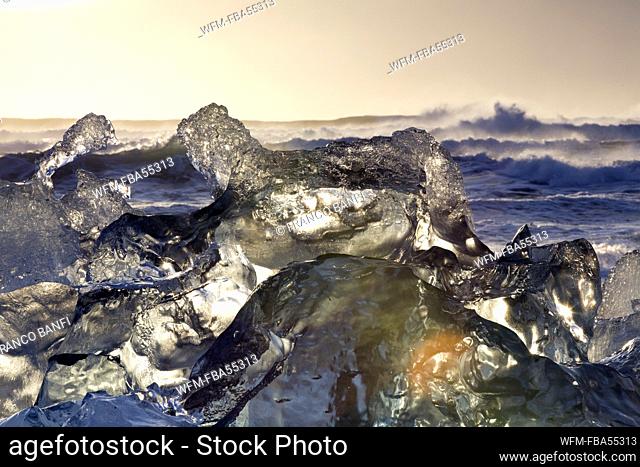 Ice Blocks at Shore, Vatnajoekull National Park, Iceland