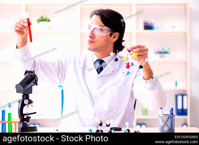 Young male scientist working in the lab