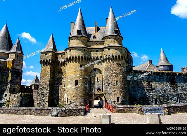The 13th century castle at Vitré, Ille-et-Vilaine, Brittany, France