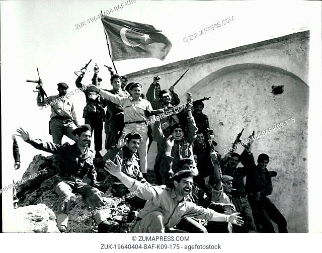 Apr. 04, 1964 - Jubilant Greek Cypriots capture mountain peaks.: Fighting between Greek and Turkish Cypriots continues in the Cyprus trouble spots in the latest...