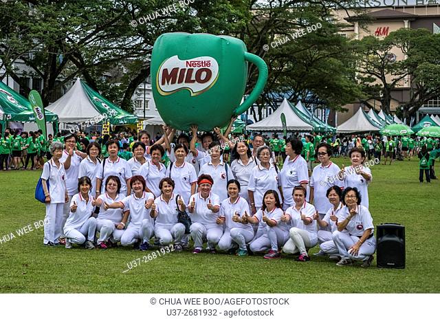 Taiqi group photo at The Malaysia Breakfast Day 2016 organised by Milo in Kuching, Sarawak, Malaysia