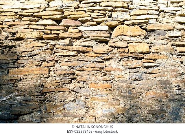 Stone masonry with rich and various texture