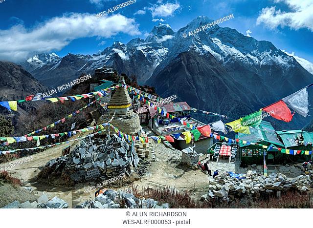 Nepal, Khumbu, Everest region, Mong, Thamserku, Kangtega
