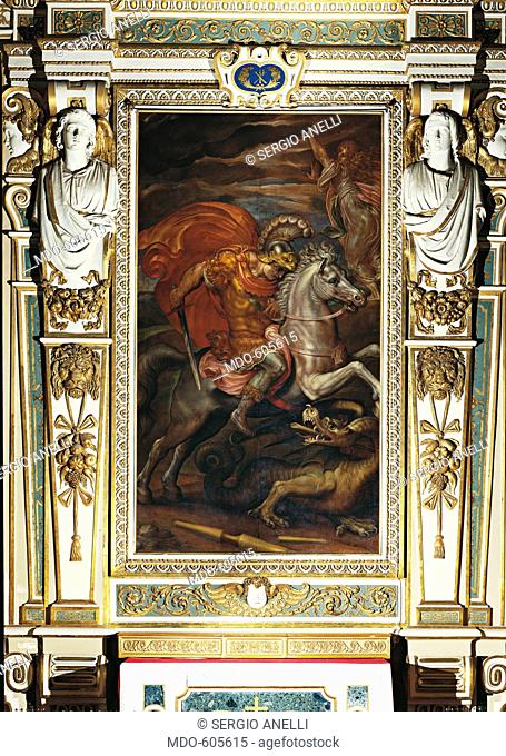 Saint George and the dragon (San Giorgio e il drago), by Giovanni Ambrogio Figino, c. 1606, 17th Century, canvas. Italy, Lombardy, Rho