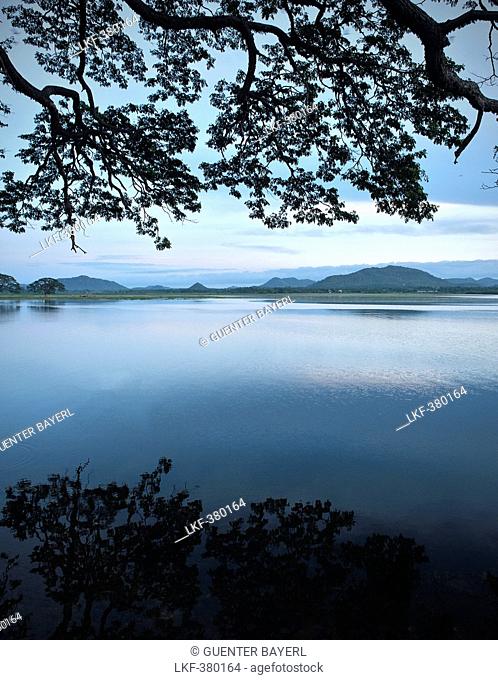 Artificial lake Tissa Wewa morning, Tissamaharama, around Yala National Park, Sri Lanka
