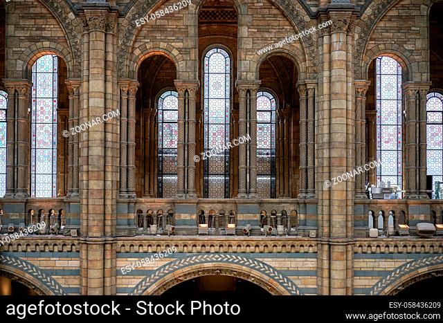 Interior view of the Natural History Museum in London