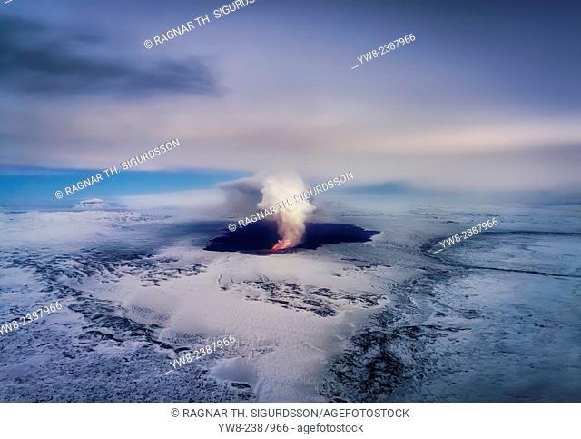 August 29, 2014 a fissure eruption started in Holuhraun at the northern end of a magma intrusion, which had moved progressively north