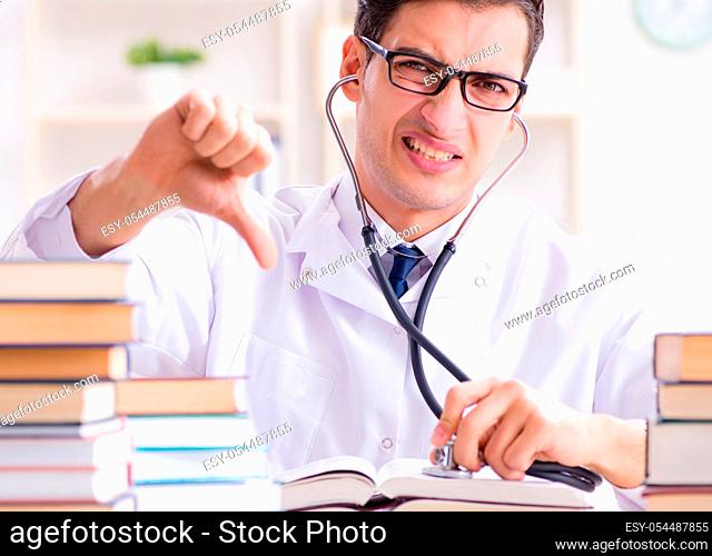 The medical student preparing for university exams