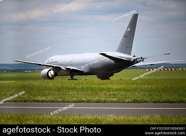 U.S. Army aircraft AIR FORCE on the Vaclav Havel Airport in Prague - Ruzyne, Czech Republic, on May 19, 2023. (CTK Photo/Petr Malina)