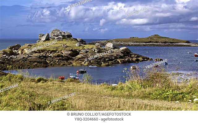 Carn Island at Ploudalmezeau, Finistere, Brittany, France