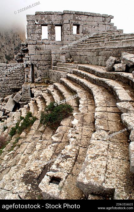 Ruins of theater in Termessos near Antalya, Turkey