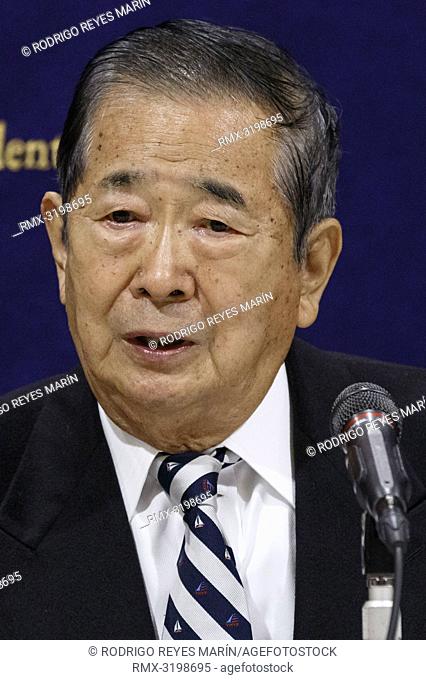 December 18, 2018, Tokyo, Japan - Ex-Tokyo Governor Shintaro Ishihara speaks during a news conference at The Foreign Correspondents’ Club of Japan