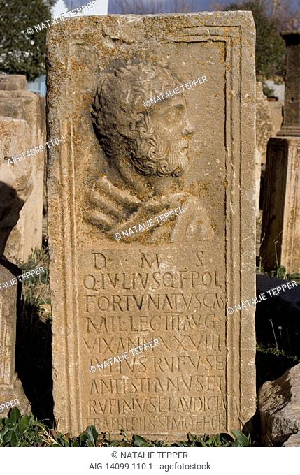 Inscription from the Museum, at the Roman site of Lambaesis, site of the Third Augustan Legion, Batna, Algeria