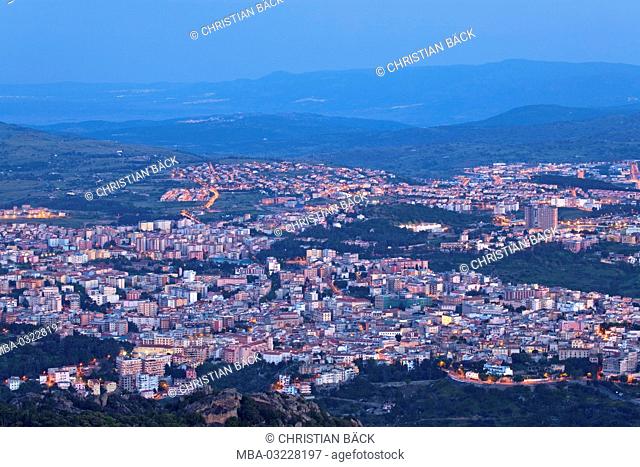 View at Nuoro of Monte Ortobene, Barbagia, Central Sardinia, Sardinia, Italy, Europe