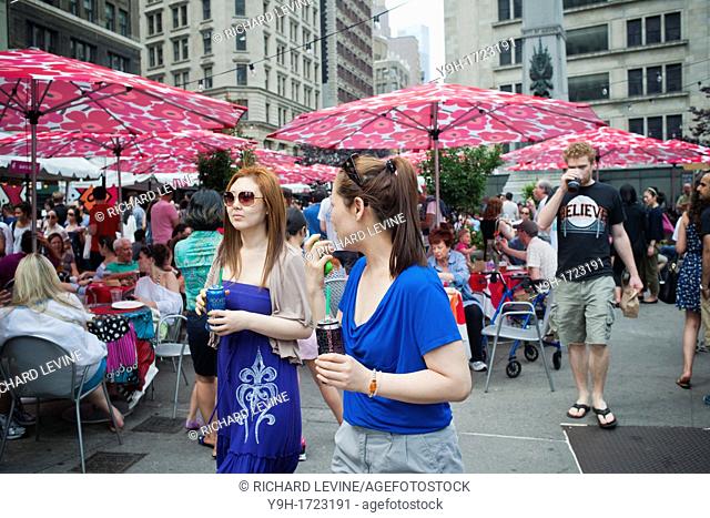 Foodies enjoy the offerings at the Madison Square Eats outdoor market in New York The month-long temporary food fair, in Worth Square by Madison Square park