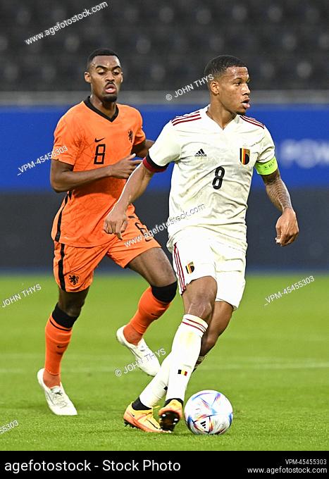 Belgium's Aster Vranckx controls the ball during a friendly soccer game between the U21 teams of Belgium and the Netherlands