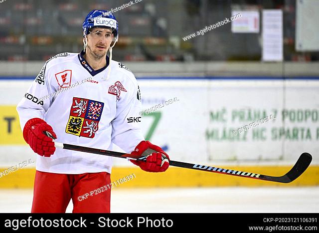 Roman Cervenka attends the training session of Czech national ice hockey team prior to the Swiss Ice Hockey Games, part of the Euro Hockey Tour, in Prague