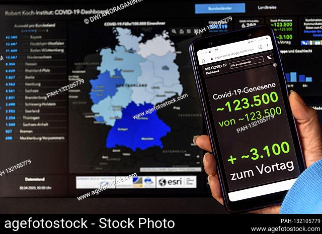 Total number of COVID-19 recoveries in Germany on 04/30/2020 at 00:00 a.m. from RKI Dashboard | usage worldwide. - Nuremberg/Bayern/Deutschland