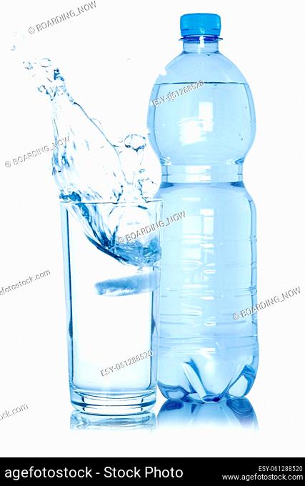 Water glass bottle isolated on a white background