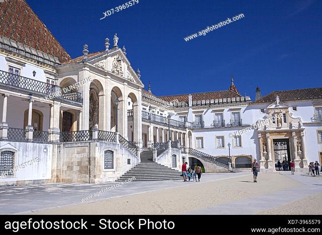Europe, Portugal, Beira Litoral Province, Coimbra, The Paço das Escolas (Courtyard of the University of Coimbra) and The Via Latina or Royal Palace