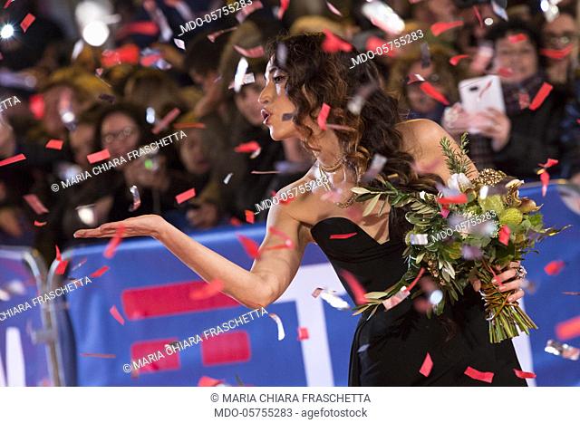 Italian singer Nina Zilli attends 68° Festival di Sanremo red carpet. Sanremo, February 5th 2018