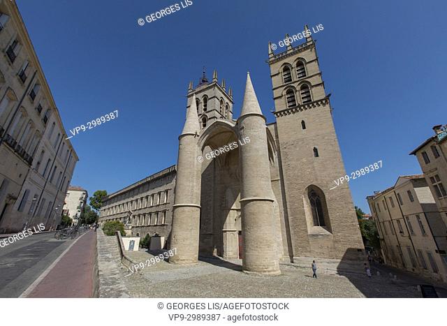 towers of Saint Pierre cathedral. Montpellier historic district