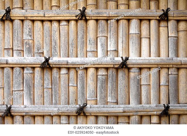 Bamboo fence in a Japanese garden