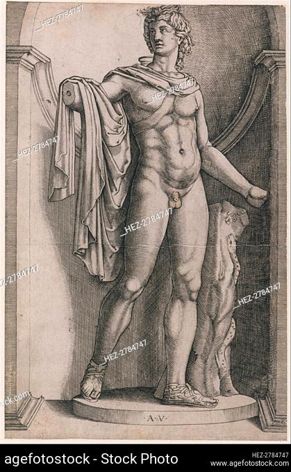 Speculum Romanae Magnificentiae: Apollo Belvedere, ca. 1514-36., ca. 1514-36. Creator: Agostino Veneziano