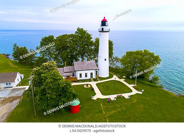 POINTE AUX BARQUES LIGHTHOUSE at Port Austin Michigan in Michigans thumb