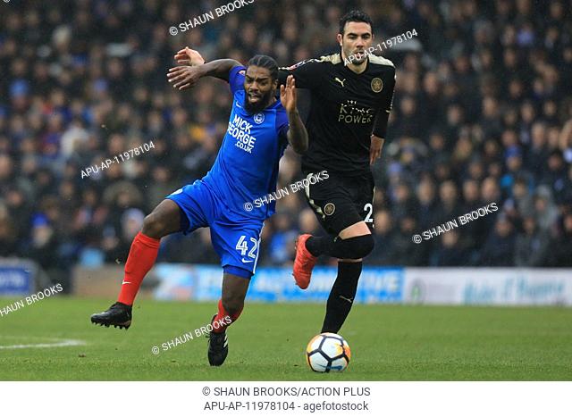 2018 FA Cup Football 4th Round Peterborough Utd v Leicester City Jan 27th. 27th January 2018, ABAX Stadium, Peterborough, England; FA Cup football, 4th round