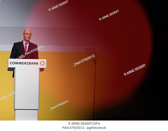 Martin Blessing, Chairman of the Board of Managing Directors of Commerzbank AG, speaks at the shareholder's meeting in Frankfurt am Main,  Germany