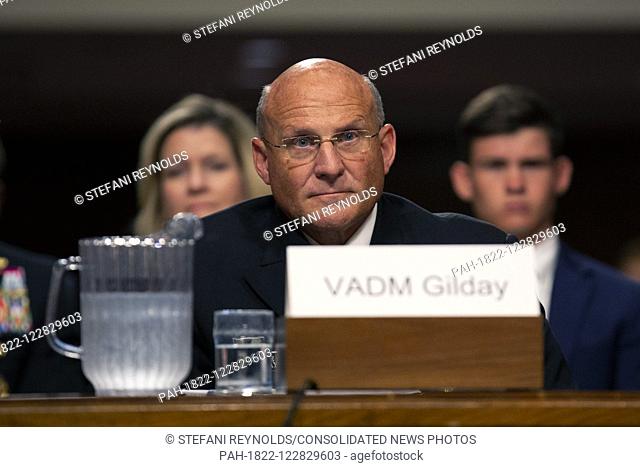 Vice Admiral Michael M. Gilday, United States Navy, testifies before the U.S. Senate Committee on Armed Services during his confirmation hearing to be Admiral...