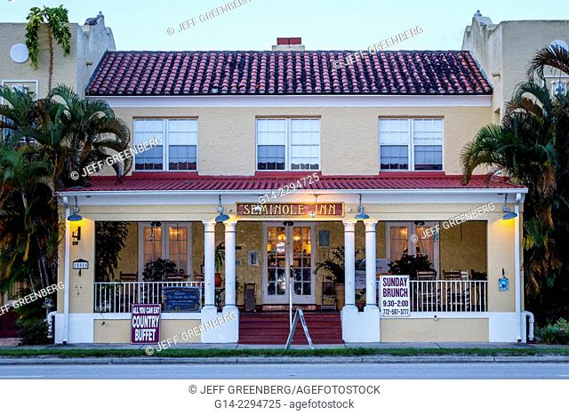 Florida, Indiantown, Seminole Country Inn, Mission Revival, historic, hotel, front, entrance