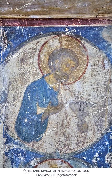 Original Frescoes, Cathedral of the Dormition (1162), Rostov Veliky, Golden Ring, Yaroslavl Oblast, Russia