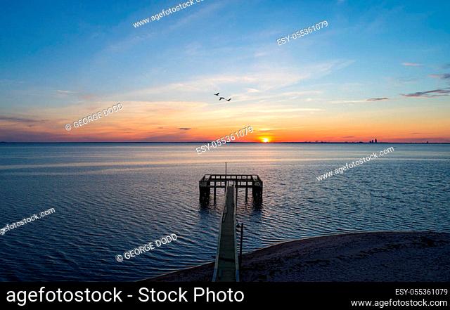 Sunset at Mobile Bay on the Alabama Gulf Coast