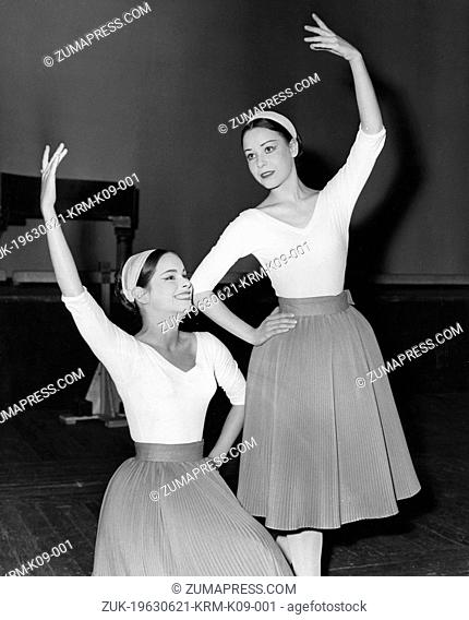 June 21, 1963 - London, England, U.K. - Ballerina GERALDINE CHAPLIN, daughter of the famous Charlie Chaplin, rehearses with fellow dancer MARGARET STEINER at...