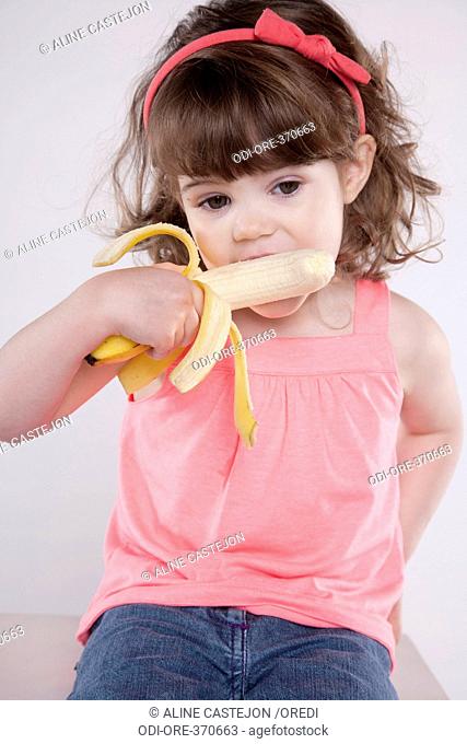 Little girl banana