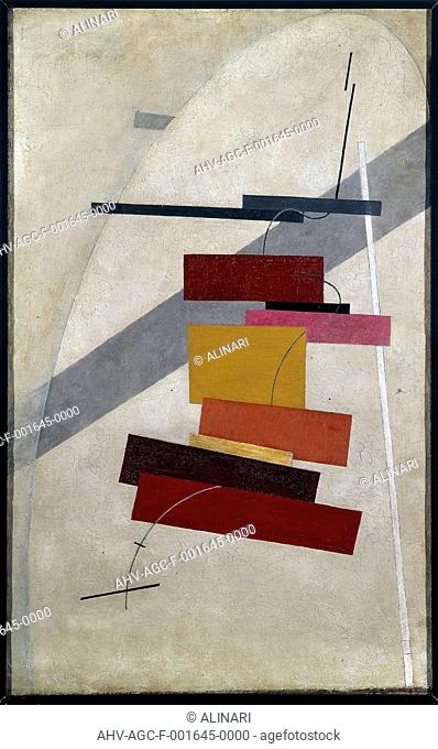Composition. By El Lissitzky, exhibited at the Peggy Guggenheim Collection in Venice. (1915 - 1920), shot 1993 by Alinari