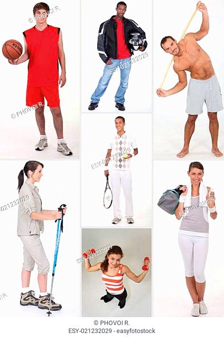 Collage of athletic people