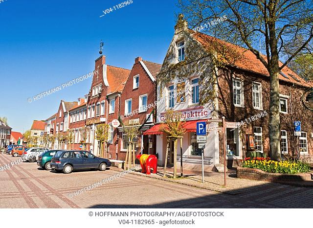 Market square of Esens, East Frisia, Lower Saxony, Germany, Europe