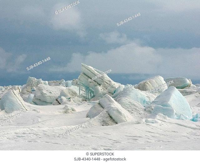 Pressure Ridge in Pack Ice over the Chukchi Sea