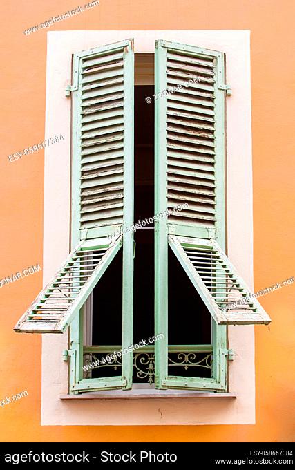 Rustic wooden window shuters