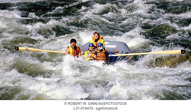 Rafting the Kern river. Central California. USA